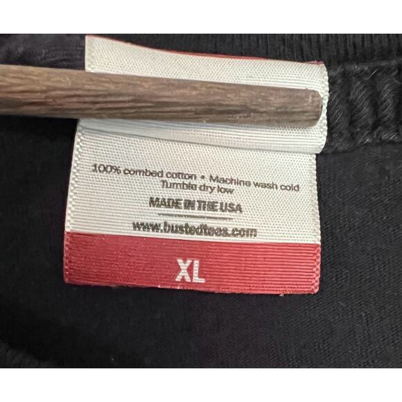 BustedTees XL Black Graphic T-Shirt | Funny Volume Knob to 12 Tee | Made in USA - Picture 6 of 7